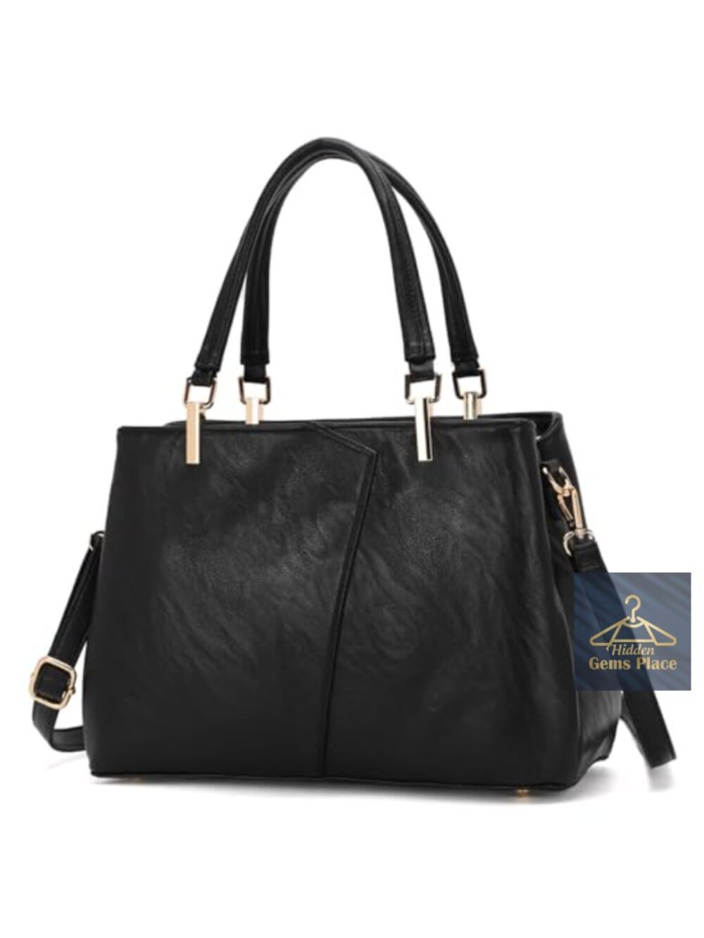 Medium Hobo Shoulder Tote Faux Leather Handbag with Detachable Strap